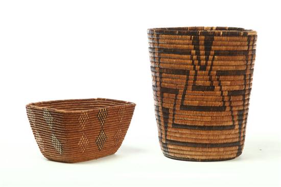 TWO AMERICAN INDIAN BASKETS.  Early