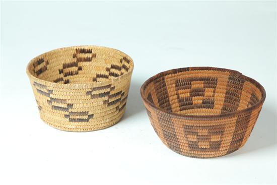 TWO AMERICAN INDIAN BASKETS. 