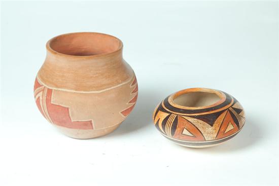 TWO AMERICAN INDIAN POTS. Twentieth
