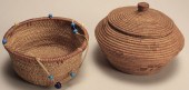 TWO AMERICAN INDIAN RAFFIA BAS