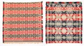 TWO AMERICAN JACQUARD COVERLET
