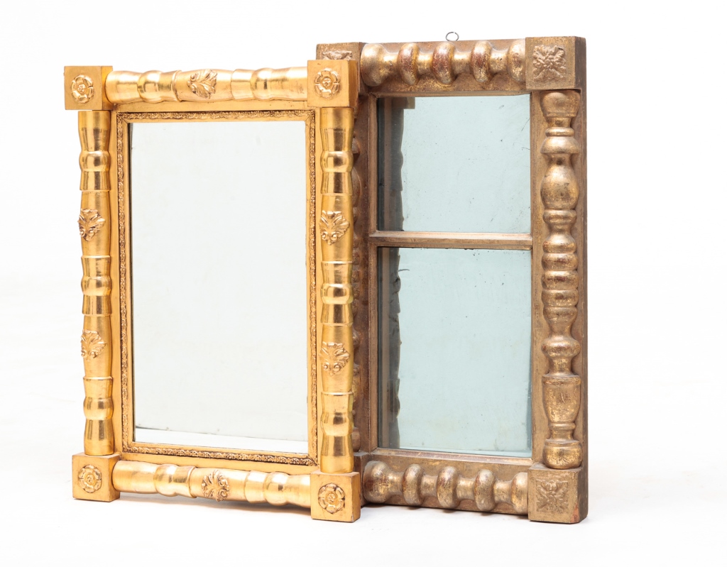 TWO AMERICAN MIRRORS. Mid 19th