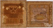 TWO AMERICAN NEEDLEWORK SAMPLE