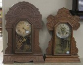 TWO AMERICAN OAK KITCHEN CLOCK