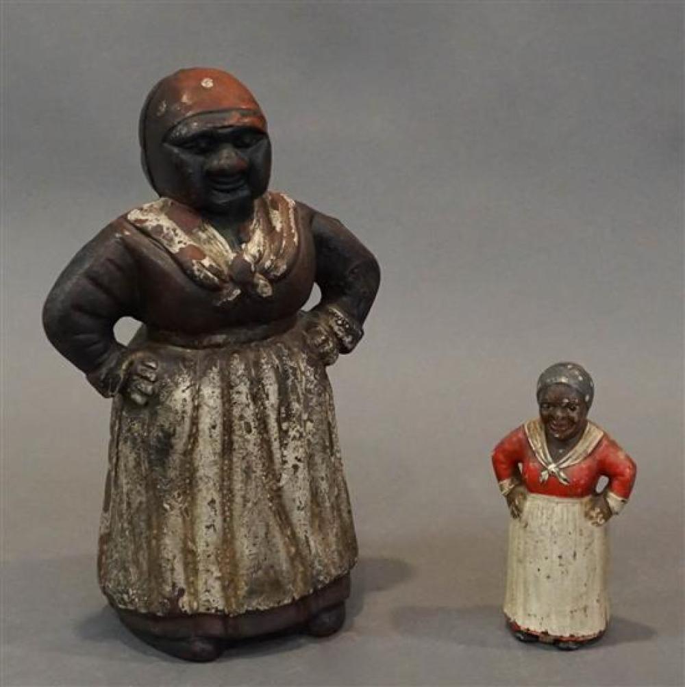 TWO AMERICAN PAINTED CAST IRON