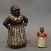 TWO AMERICAN PAINTED CAST IRON
