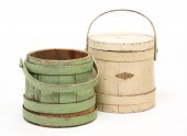TWO AMERICAN PAINTED FIRKINS.