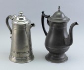 TWO AMERICAN PEWTER COFFEEPOTS