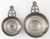 TWO AMERICAN PEWTER PORRINGERS