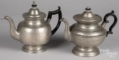 TWO AMERICAN PEWTER TEAPOTS, 1
