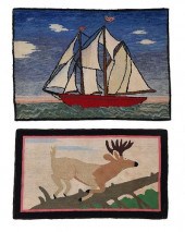 TWO AMERICAN PICTORIAL HOOKED