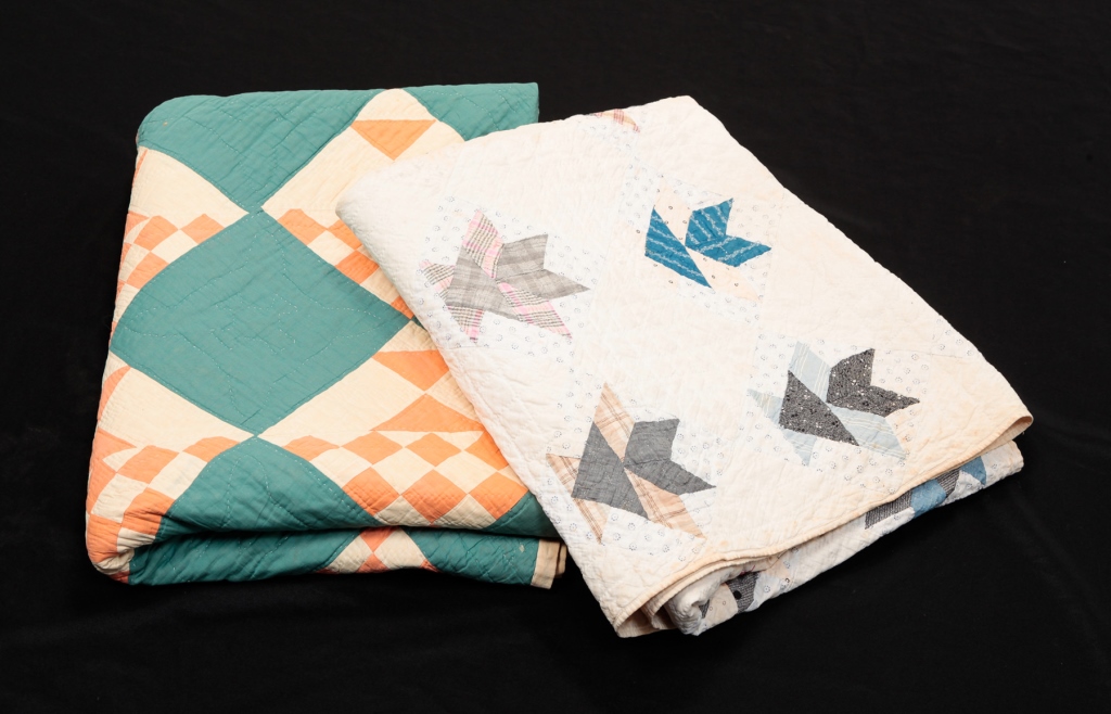 TWO AMERICAN PIECED QUILTS. First