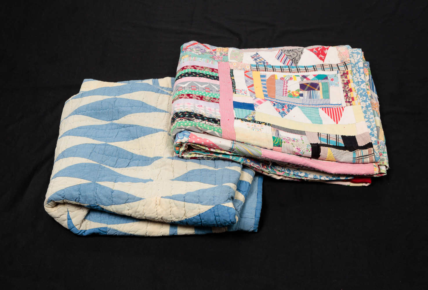 TWO AMERICAN PIECEWORK QUILTS.