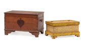 TWO AMERICAN PINE FOLK ART BOX