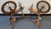 TWO AMERICAN PINE SPINNING WHE