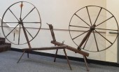 TWO AMERICAN PINE SPINNING WHE