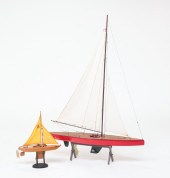 TWO AMERICAN POND SAILERS. Mid
