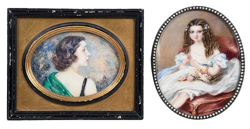TWO AMERICAN PORTRAIT MINIATURES,