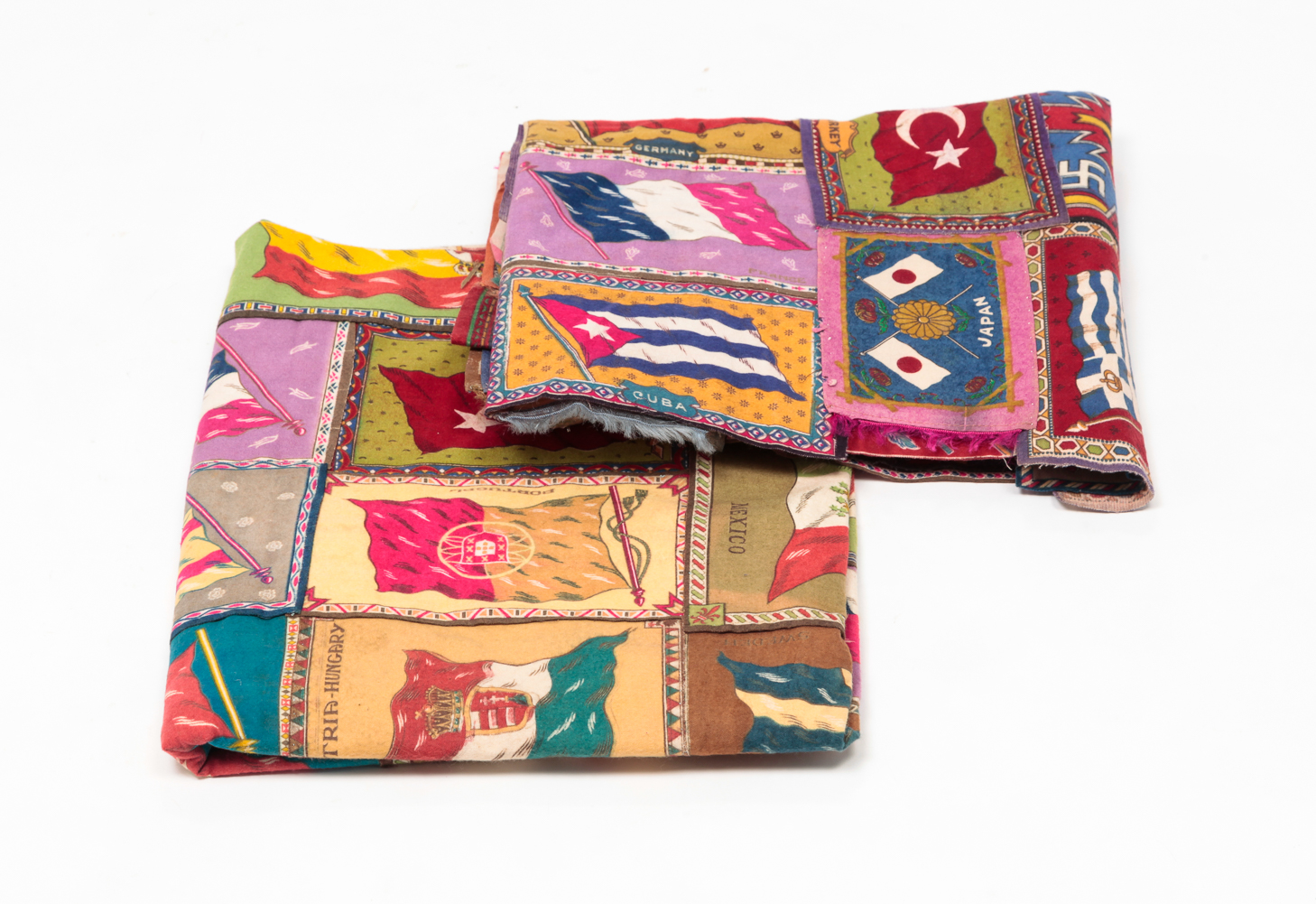 TWO AMERICAN QUILT TOPS. Circa