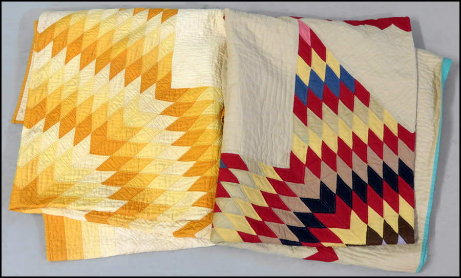 TWO AMERICAN QUILTS. 74'' x 80''