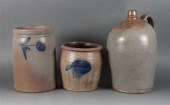 Two American salt glazed cobal