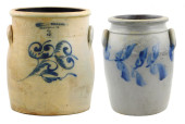 TWO AMERICAN SALT GLAZED COBAL