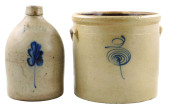 TWO AMERICAN SALT GLAZED COBAL