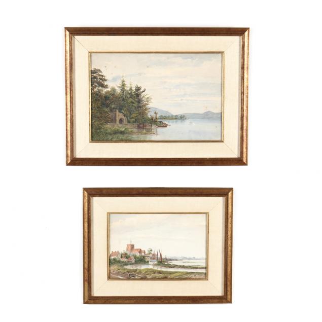 TWO AMERICAN SCHOOL WATERCOLORS,