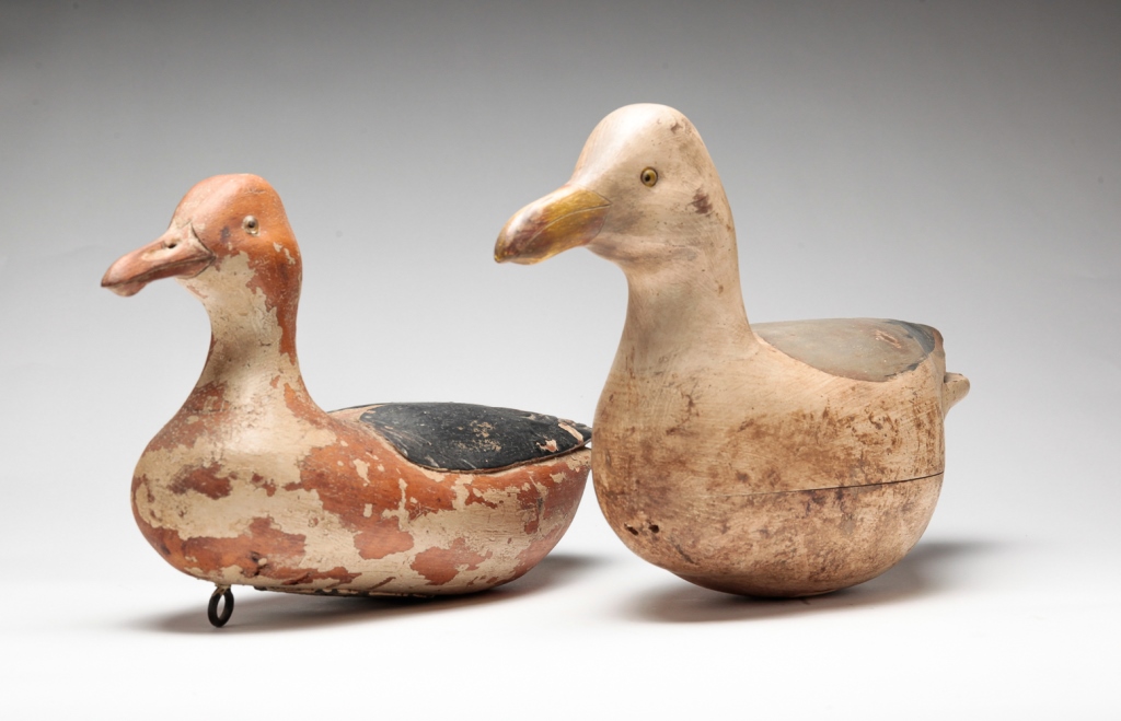 TWO AMERICAN SEAGULL DECOYS. Second