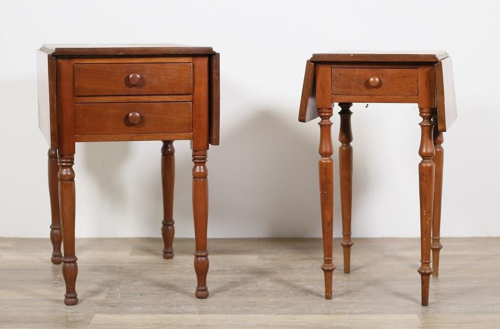 TWO AMERICAN SHERATON DROP LEAF