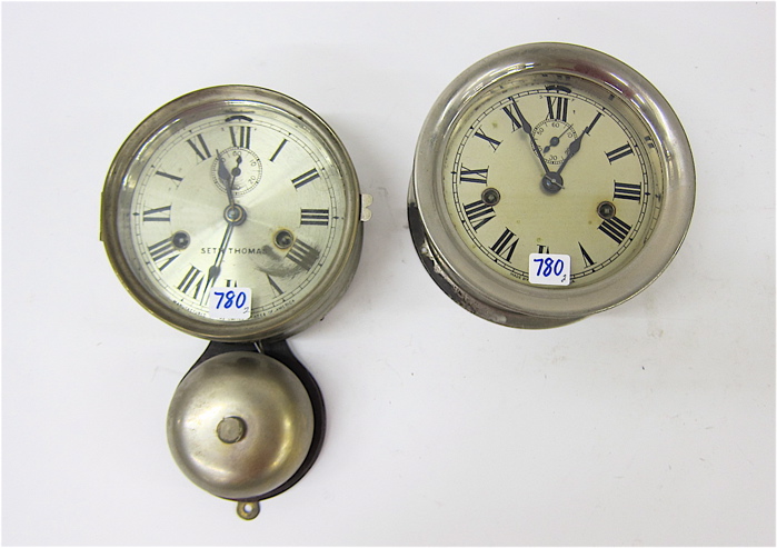 TWO AMERICAN SHIP'S CLOCKS Seth