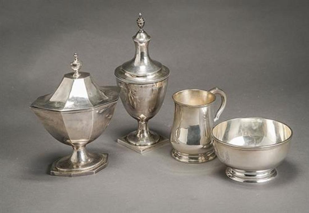 TWO AMERICAN SILVER COVERED SUGAR