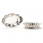 TWO AMERICAN SILVER OVAL BREAD