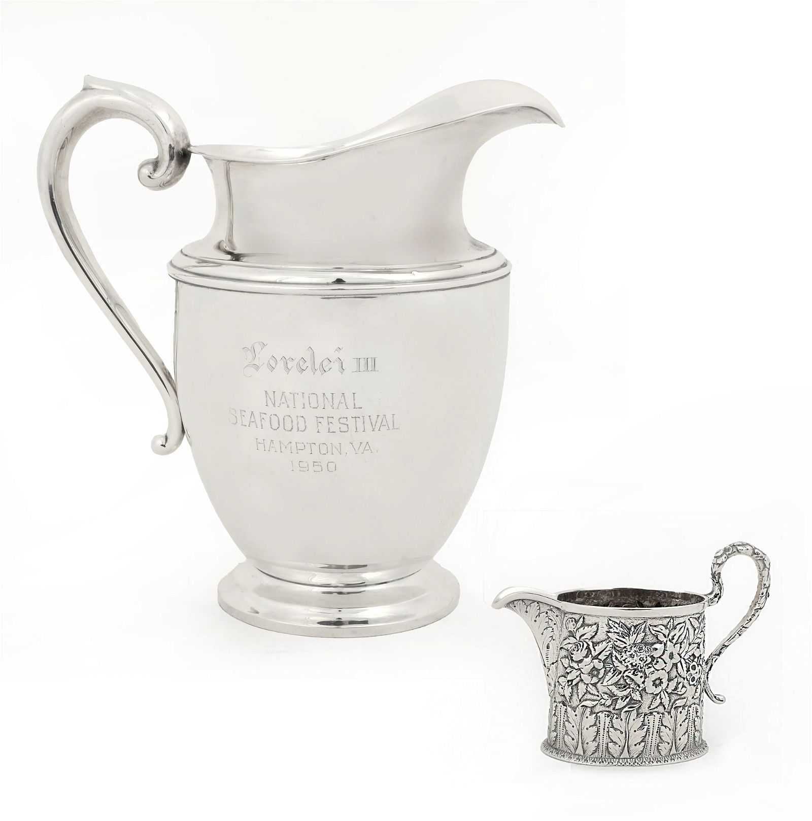 TWO AMERICAN SILVER PITCHERSTwo