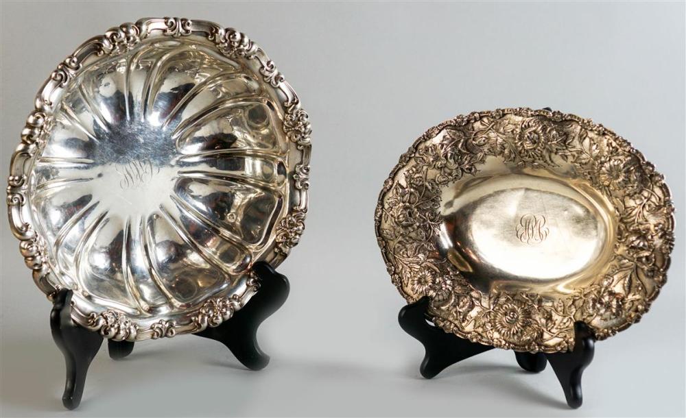 TWO AMERICAN SILVER TABLE