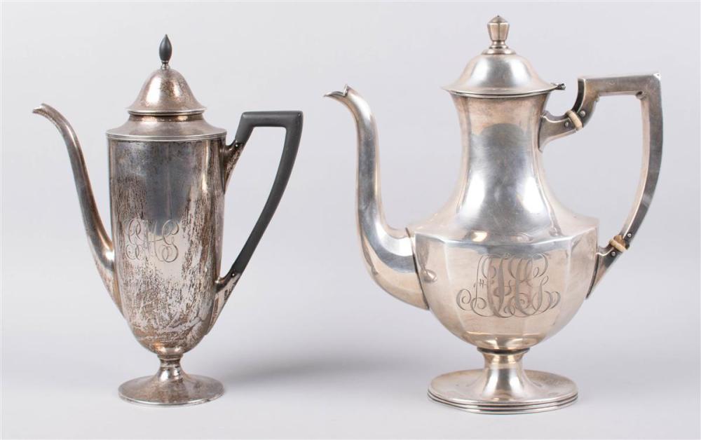 TWO AMERICAN SILVER TEAPOTSTWO