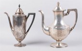 TWO AMERICAN SILVER TEAPOTSTWO
