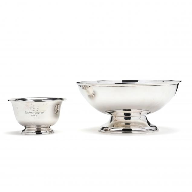TWO AMERICAN STERLING SILVER FOOTED