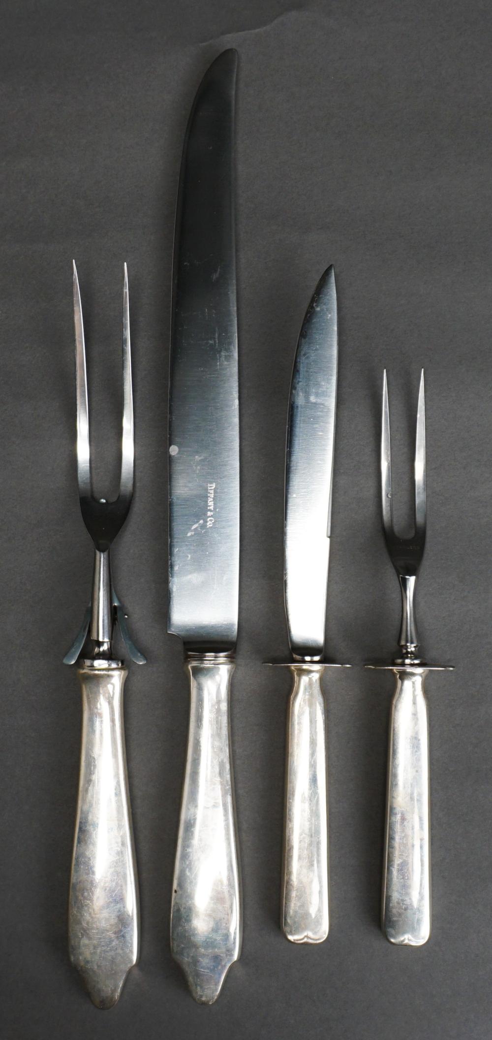 TWO AMERICAN STERLING SILVER HANDLE