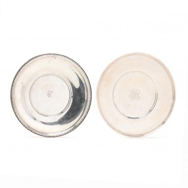 TWO AMERICAN STERLING SILVER PLATES