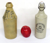 TWO AMERICAN STONEWARE BEERS I