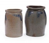 TWO AMERICAN STONEWARE CROCKST