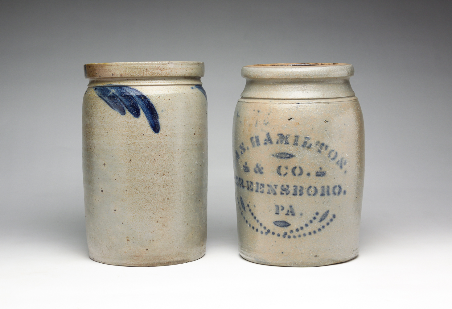 TWO AMERICAN STONEWARE JARS. Second