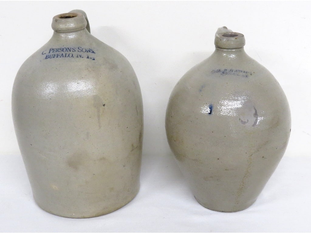 TWO AMERICAN STONEWARE JUGS -