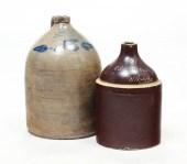 TWO AMERICAN STONEWARE JUGS. S