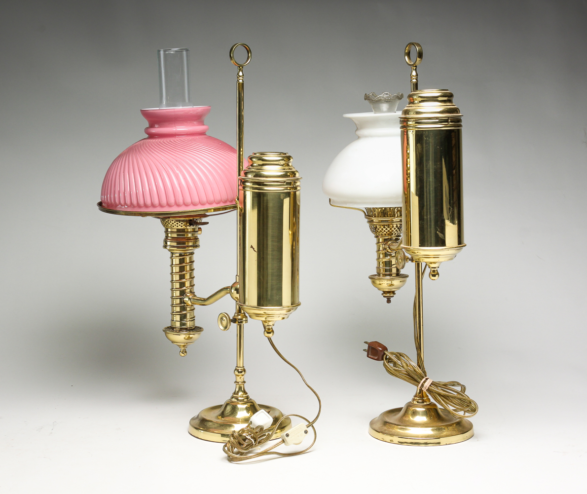 TWO AMERICAN STUDENT LAMPS.