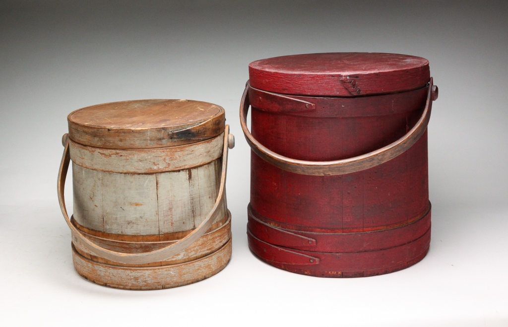 TWO AMERICAN SUGAR BUCKETS.