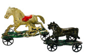 TWO AMERICAN TIN PLATFORM TOYS