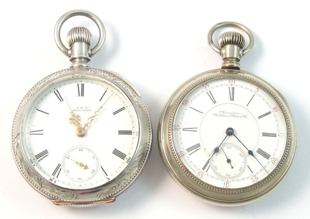 TWO AMERICAN WALTHAM OPEN FACE
