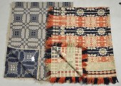 TWO AMERICAN WOVEN COVERLETSTw